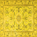 Square Medallion Yellow Traditional Rug, tr1224yw