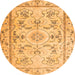 Square Medallion Orange Traditional Rug, tr1224org