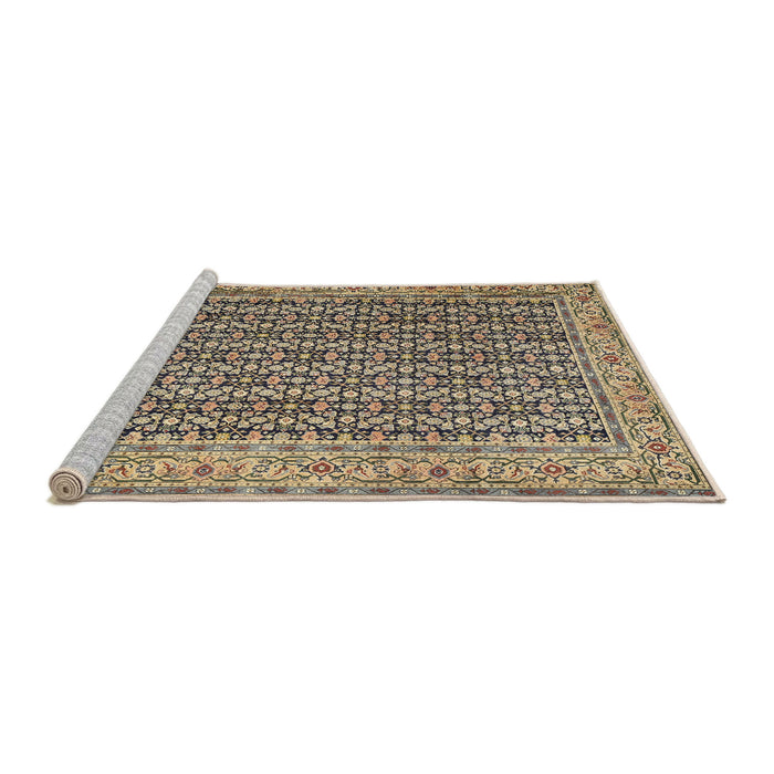 Sideview of Machine Washable Traditional Coffee Brown Rug, wshtr1225