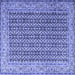 Square Machine Washable Persian Blue Traditional Rug, wshtr1225blu