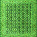 Round Machine Washable Persian Green Traditional Area Rugs, wshtr1225grn