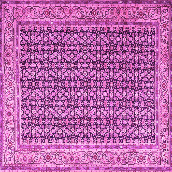 Square Machine Washable Persian Pink Traditional Rug, wshtr1225pnk