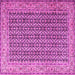 Square Machine Washable Persian Pink Traditional Rug, wshtr1225pnk