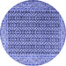 Round Persian Blue Traditional Rug, tr1225blu