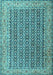 Machine Washable Persian Light Blue Traditional Rug, wshtr1225lblu