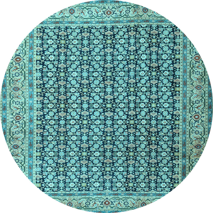 Round Persian Light Blue Traditional Rug, tr1225lblu