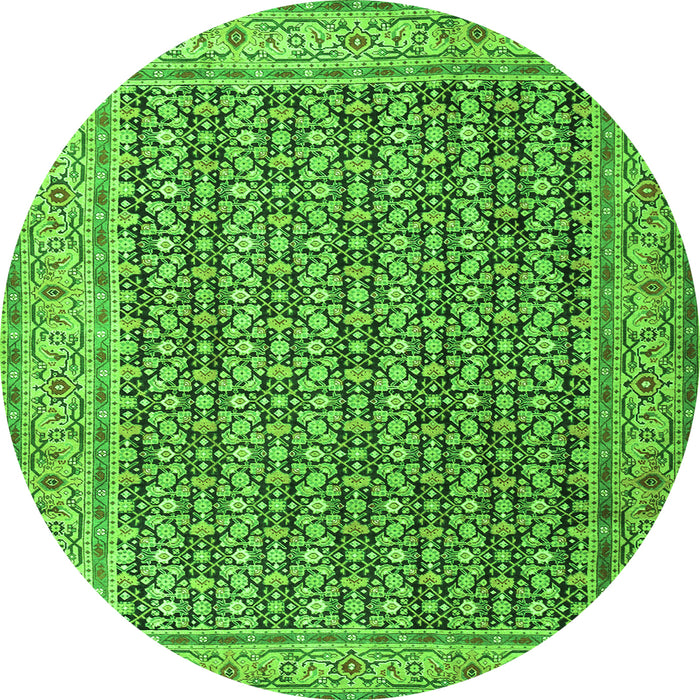 Machine Washable Persian Green Traditional Area Rugs, wshtr1225grn
