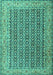 Machine Washable Persian Turquoise Traditional Area Rugs, wshtr1225turq