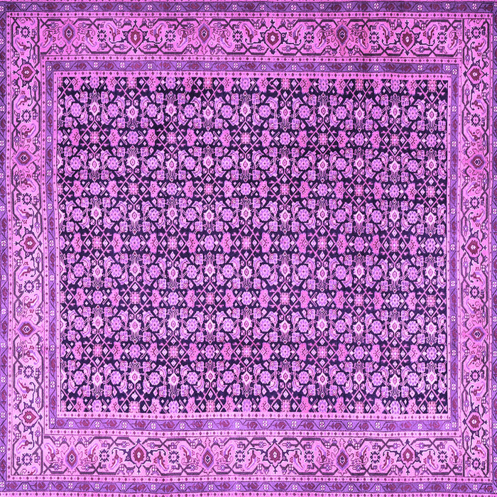 Square Machine Washable Persian Purple Traditional Area Rugs, wshtr1225pur