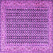 Square Machine Washable Persian Purple Traditional Area Rugs, wshtr1225pur