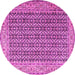 Round Machine Washable Persian Pink Traditional Rug, wshtr1225pnk