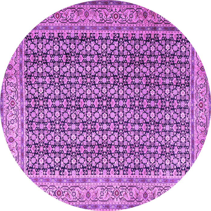 Round Persian Purple Traditional Rug, tr1225pur