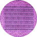Round Persian Purple Traditional Rug, tr1225pur