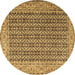 Round Persian Brown Traditional Rug, tr1225brn
