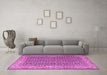 Machine Washable Persian Pink Traditional Rug in a Living Room, wshtr1225pnk