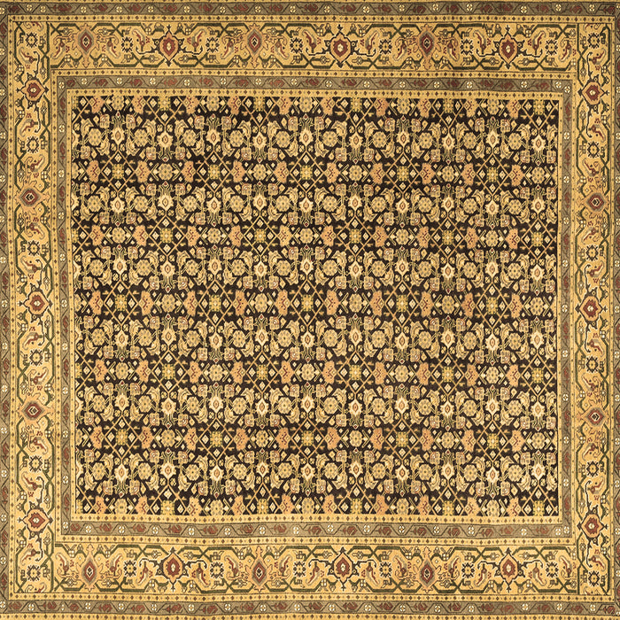 Square Persian Brown Traditional Rug, tr1225brn