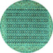Round Persian Turquoise Traditional Rug, tr1225turq