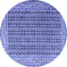 Round Machine Washable Persian Blue Traditional Rug, wshtr1225blu