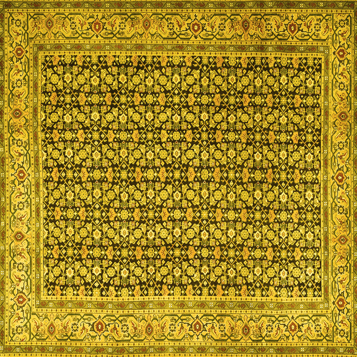 Square Persian Yellow Traditional Rug, tr1225yw