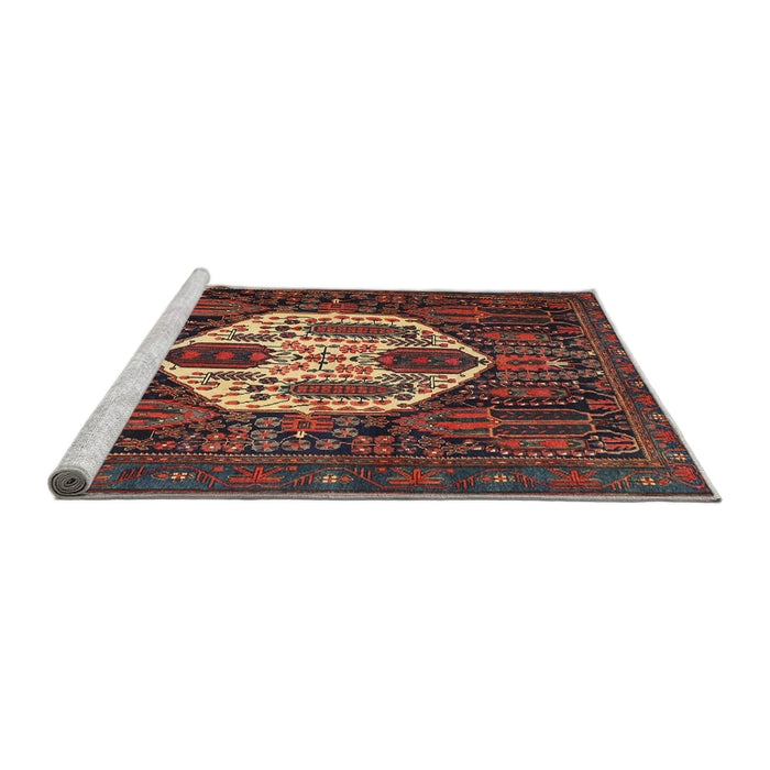 Sideview of Machine Washable Traditional Brown Rug, wshtr1226