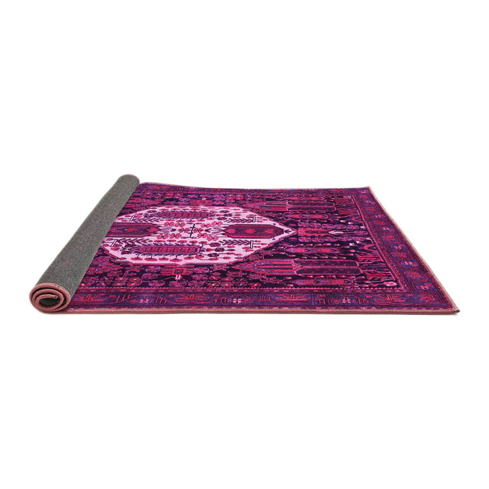 Sideview of Medallion Pink Traditional Rug, tr1226pnk