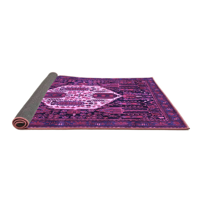 Sideview of Medallion Purple Traditional Rug, tr1226pur
