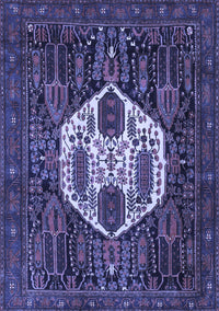 Medallion Blue Traditional Rug, tr1226blu