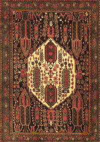 Medallion Brown Traditional Rug, tr1226brn