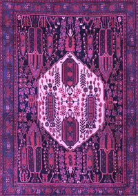 Medallion Purple Traditional Rug, tr1226pur