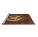 Sideview of Machine Washable Medallion Brown Traditional Rug, wshtr1226brn