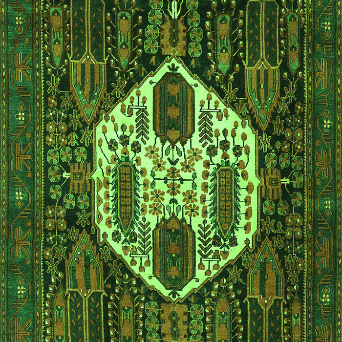 Medallion Green Traditional Rug, tr1226grn