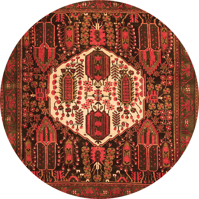Square Medallion Orange Traditional Rug, tr1226org