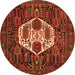 Square Medallion Orange Traditional Rug, tr1226org