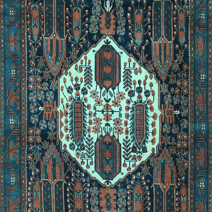 Medallion Light Blue Traditional Rug, tr1226lblu