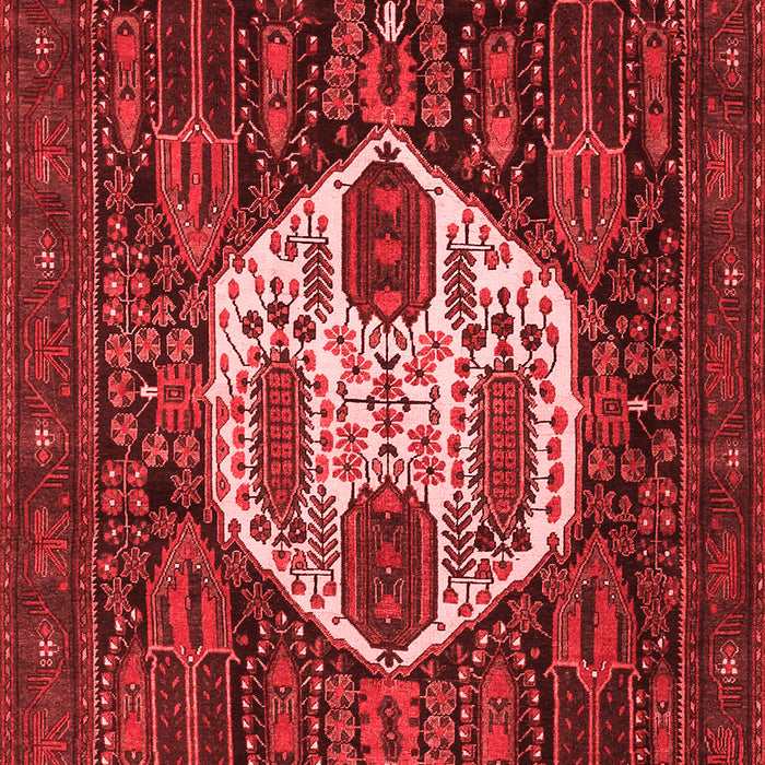 Machine Washable Medallion Red Traditional Rug, wshtr1226red
