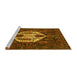 Sideview of Machine Washable Medallion Yellow Traditional Rug, wshtr1226yw