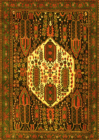 Medallion Yellow Traditional Rug, tr1226yw