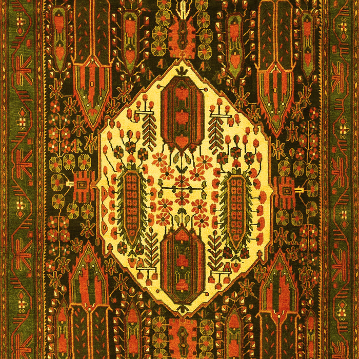 Medallion Yellow Traditional Rug, tr1226yw