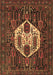 Machine Washable Medallion Brown Traditional Rug, wshtr1226brn