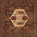 Square Machine Washable Medallion Brown Traditional Rug, wshtr1226brn