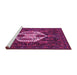 Sideview of Machine Washable Medallion Pink Traditional Rug, wshtr1226pnk