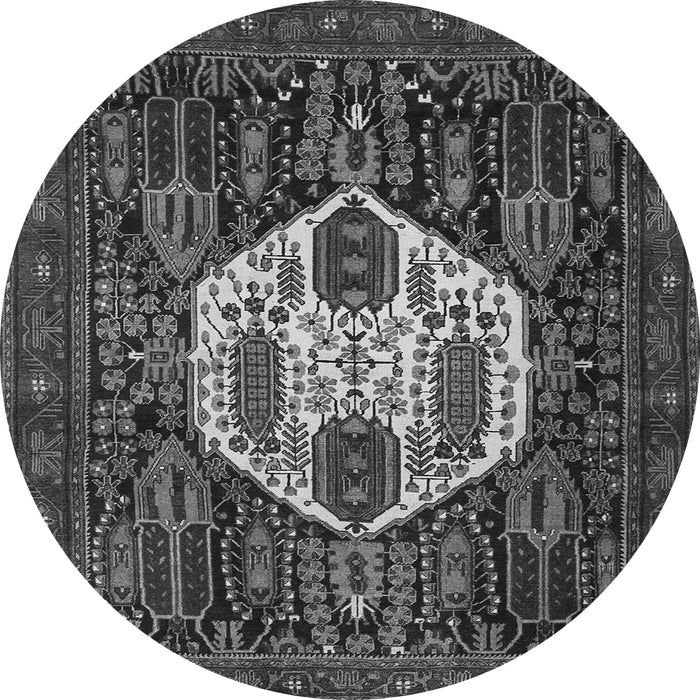Square Medallion Gray Traditional Rug, tr1226gry