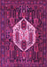 Machine Washable Medallion Pink Traditional Rug, wshtr1226pnk