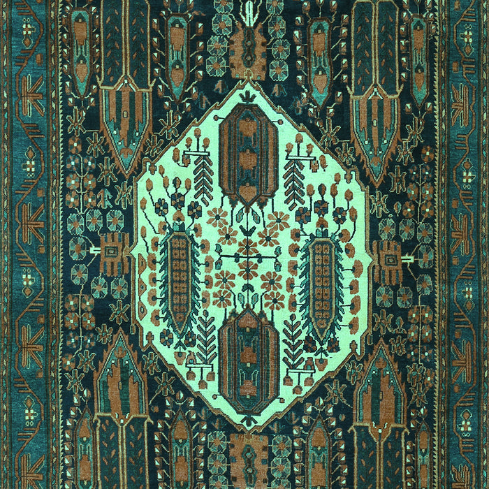 Medallion Turquoise Traditional Rug, tr1226turq