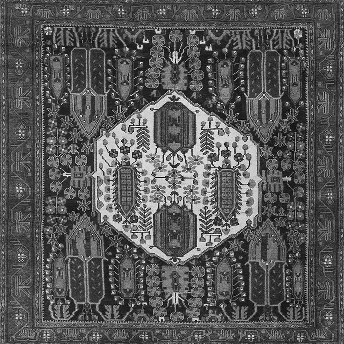 Serging Thickness of Medallion Gray Traditional Rug, tr1226gry