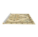 Sideview of Machine Washable Traditional Sun Yellow Rug, wshtr1227