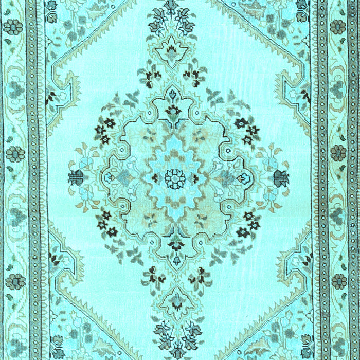 Medallion Light Blue Traditional Rug, tr1227lblu