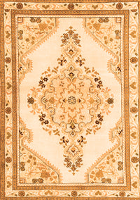 Medallion Orange Traditional Rug, tr1227org