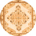 Square Medallion Orange Traditional Rug, tr1227org