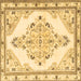 Square Machine Washable Medallion Brown Traditional Rug, wshtr1227brn